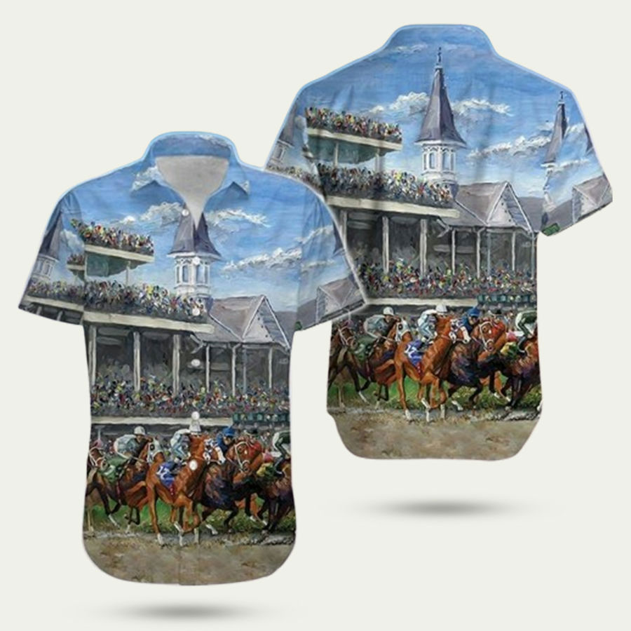 Kentucky derby horse racing 03 hawaiian shirt Hawaii Shirt Shorts & Flip Flops