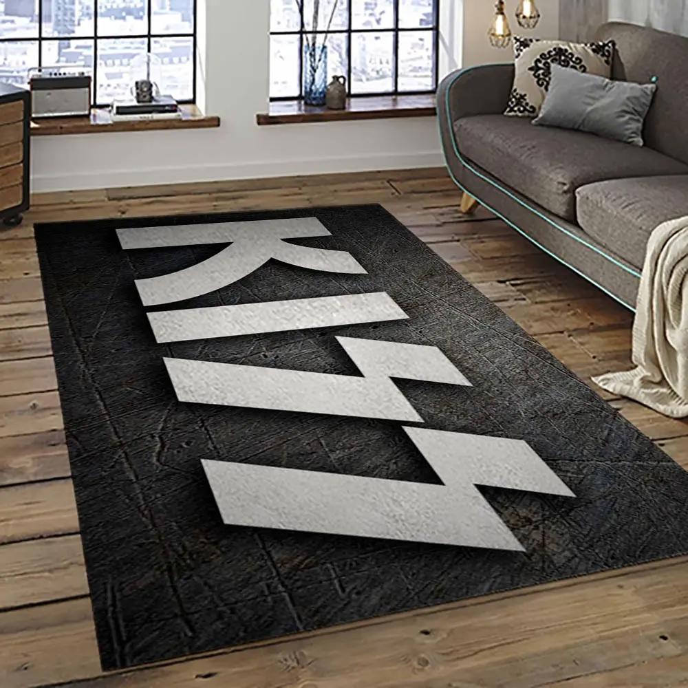 Kiss rock band music retangle carpet area rug home decor best gift for fan and friends as47 Rectangle Rug