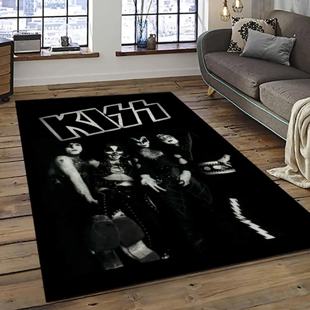 Kiss rock band music retangle carpet area rug home decor best gift for fan and friends as88 Rectangle Rug
