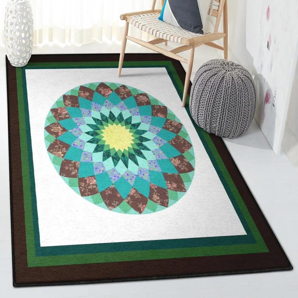 Lancaster county large area rugs, giant dahlia amish rug Rectangle Rug