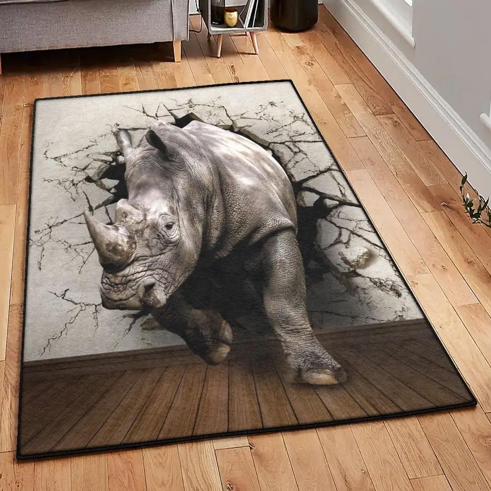 Large area rugs, rhinoceros rug Rectangle Rug