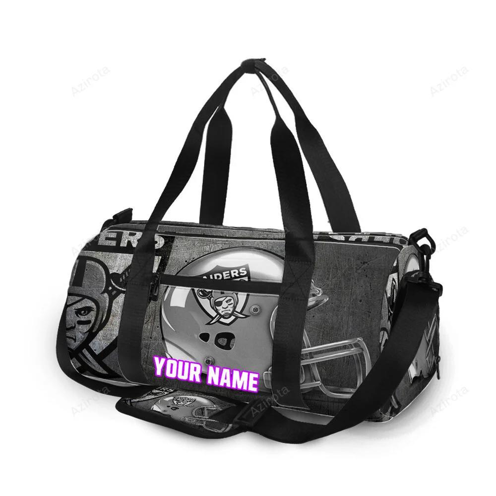 Las vegas raiders helmet art personalized name travel bag gym bag 1244 Travel Bag