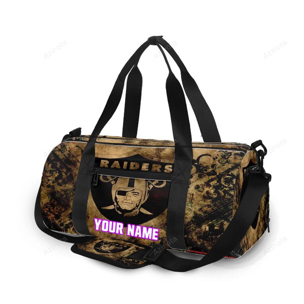 Las vegas raiders logo art vintage personalized name travel bag gym bag 2096 Travel Bag