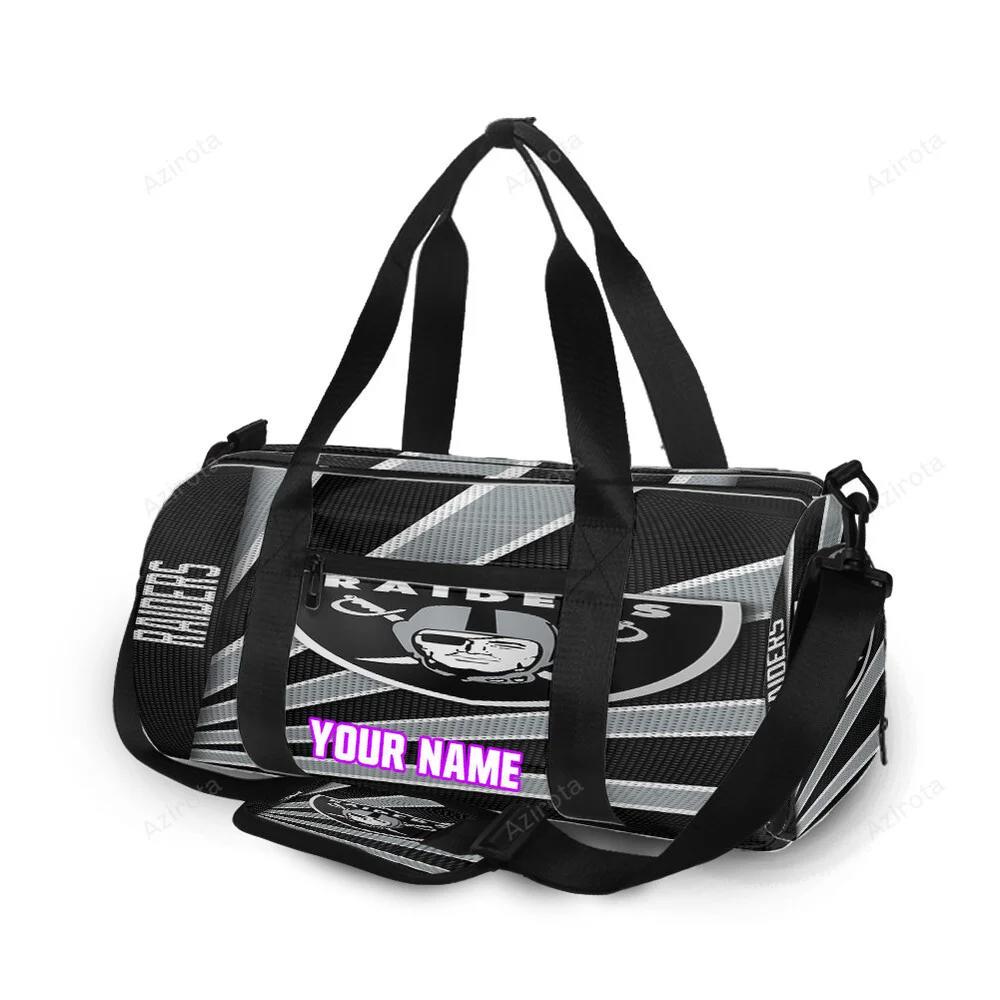 Las vegas raiders logo art11 personalized name travel bag gym bag 1660 Travel Bag