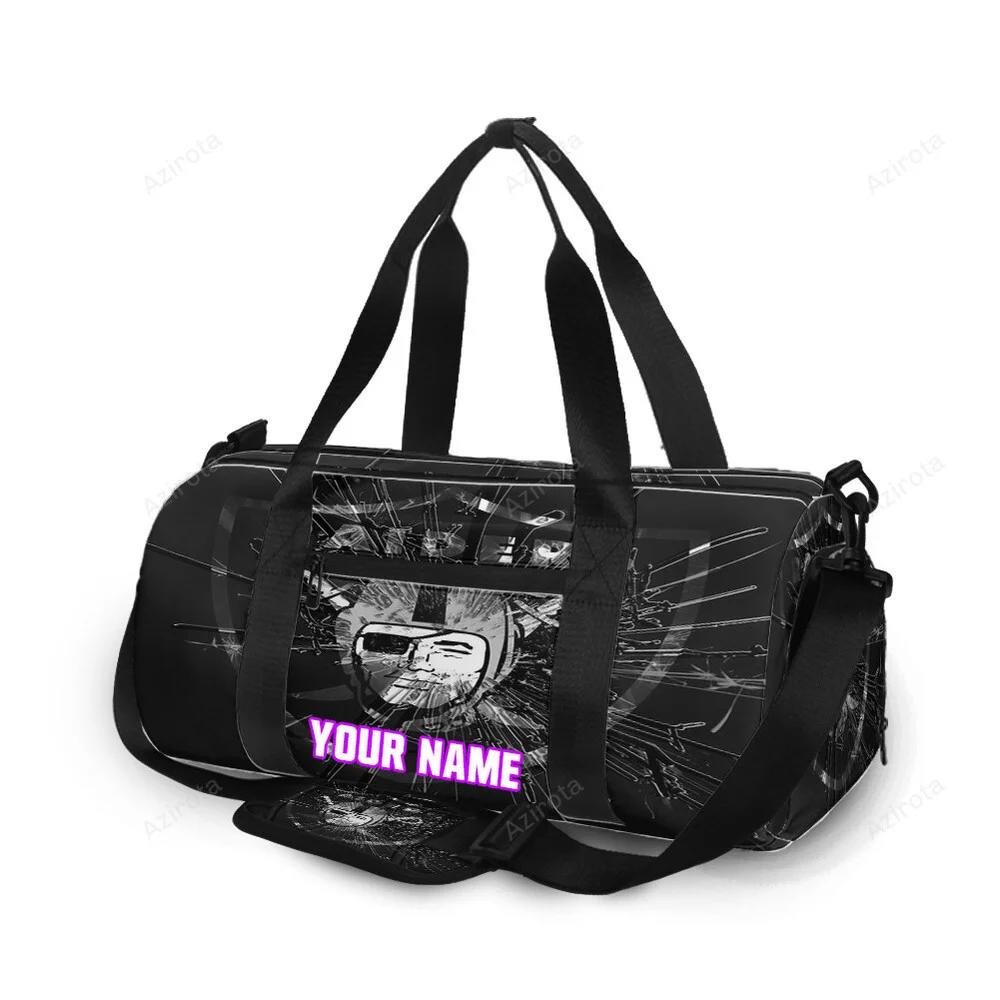 Las vegas raiders logo broken personalized name travel bag gym bag 1268 Travel Bag