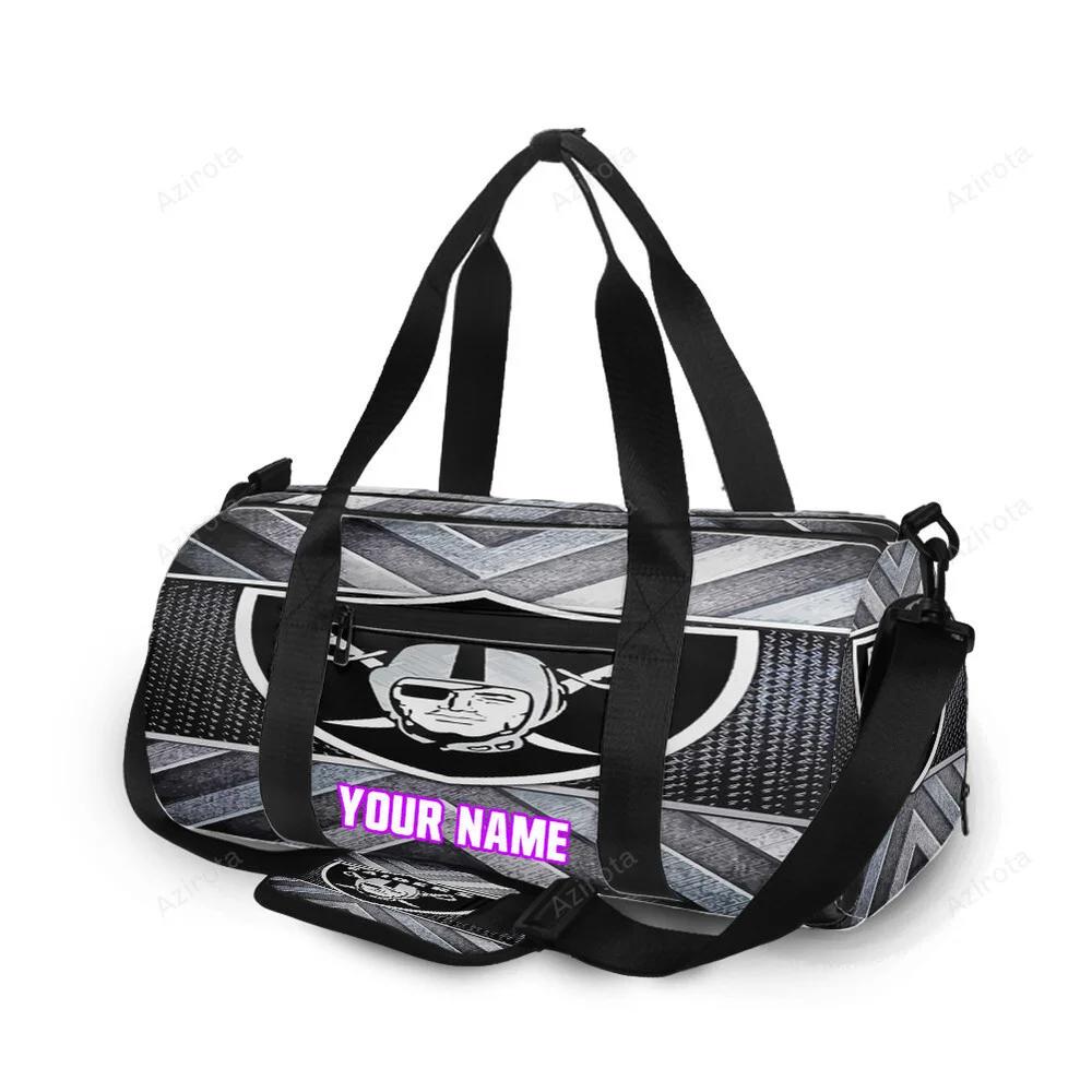 Las vegas raiders logo metal2 personalized name travel bag gym bag 71 Travel Bag