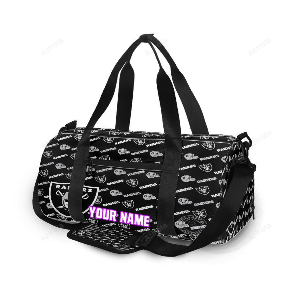 Las vegas raiders logo pattern14 personalized name travel bag gym bag 744 Travel Bag