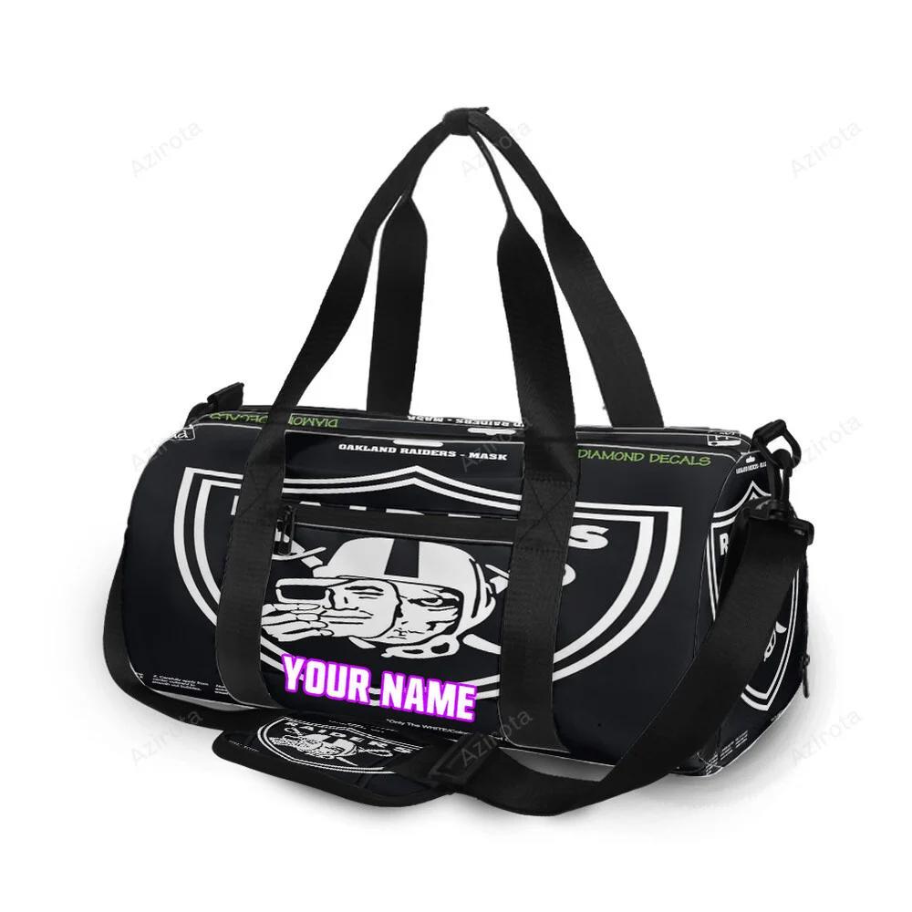 Las vegas raiders mask skull personalized name travel bag gym bag 626 Travel Bag