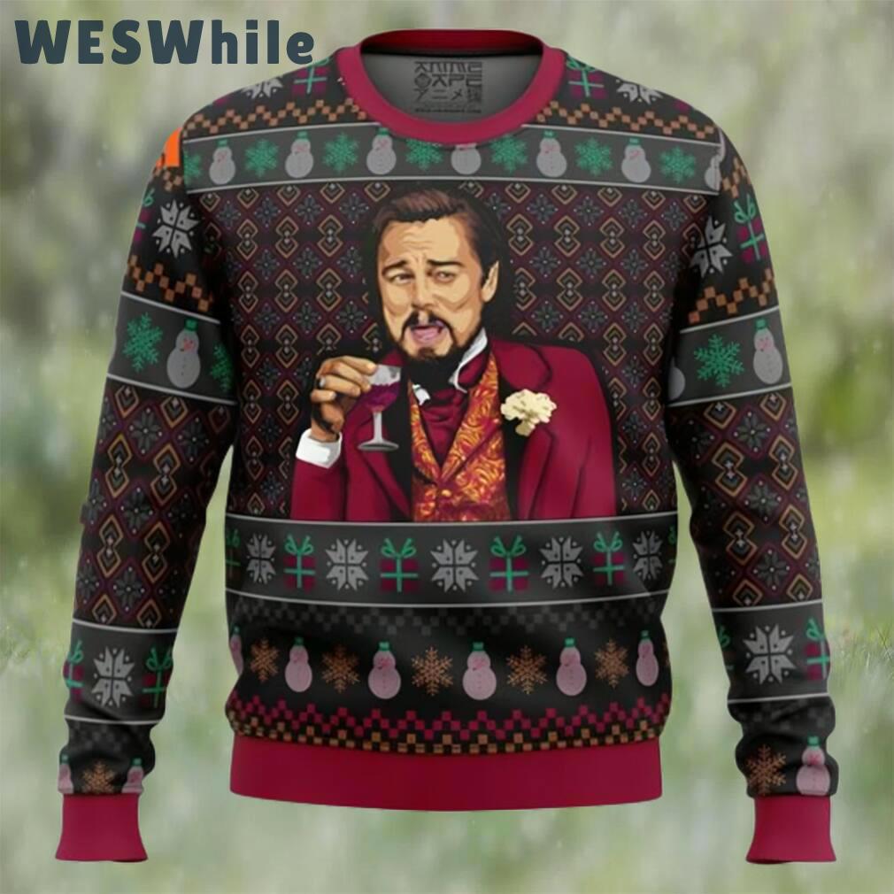 Laughing leo dicaprio meme ugly christmas sweater Christmas Ugly Sweater