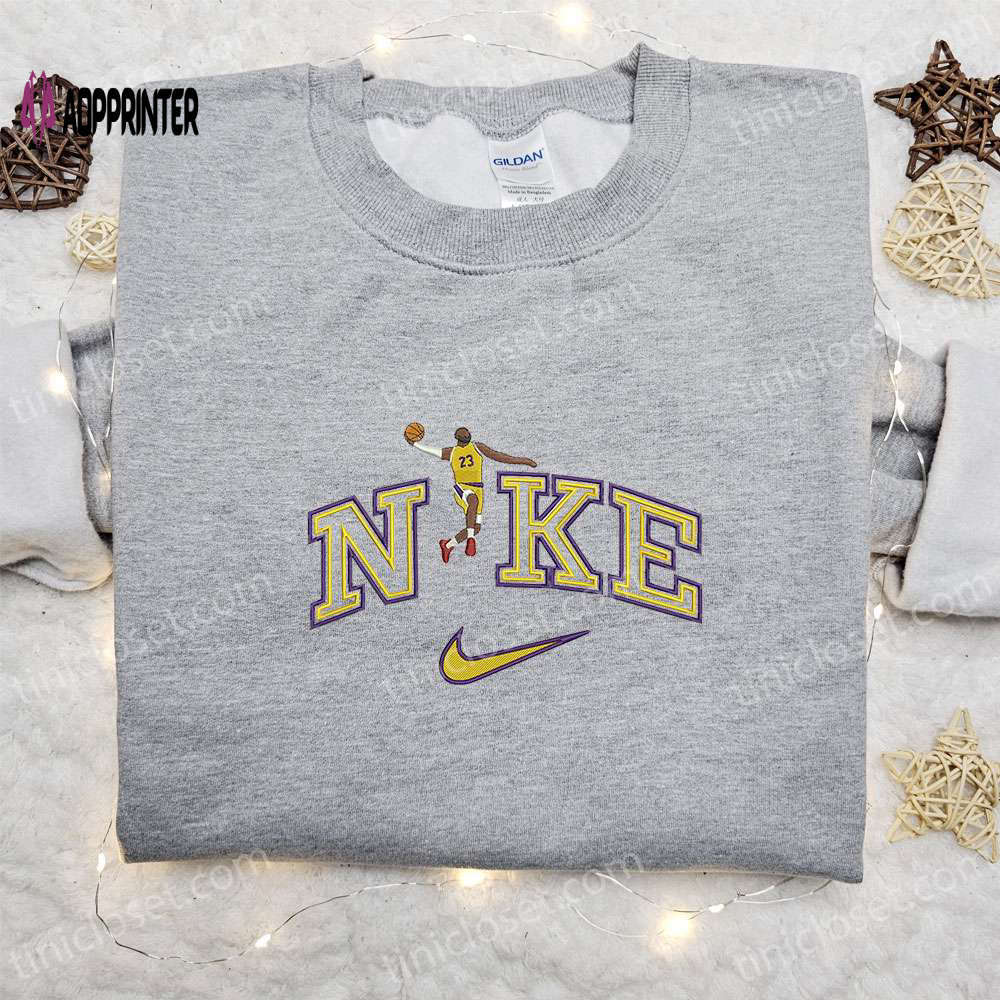 Lebron james x nike nba sport embroidered shirt – lakers & custom options Embroidered Shirt