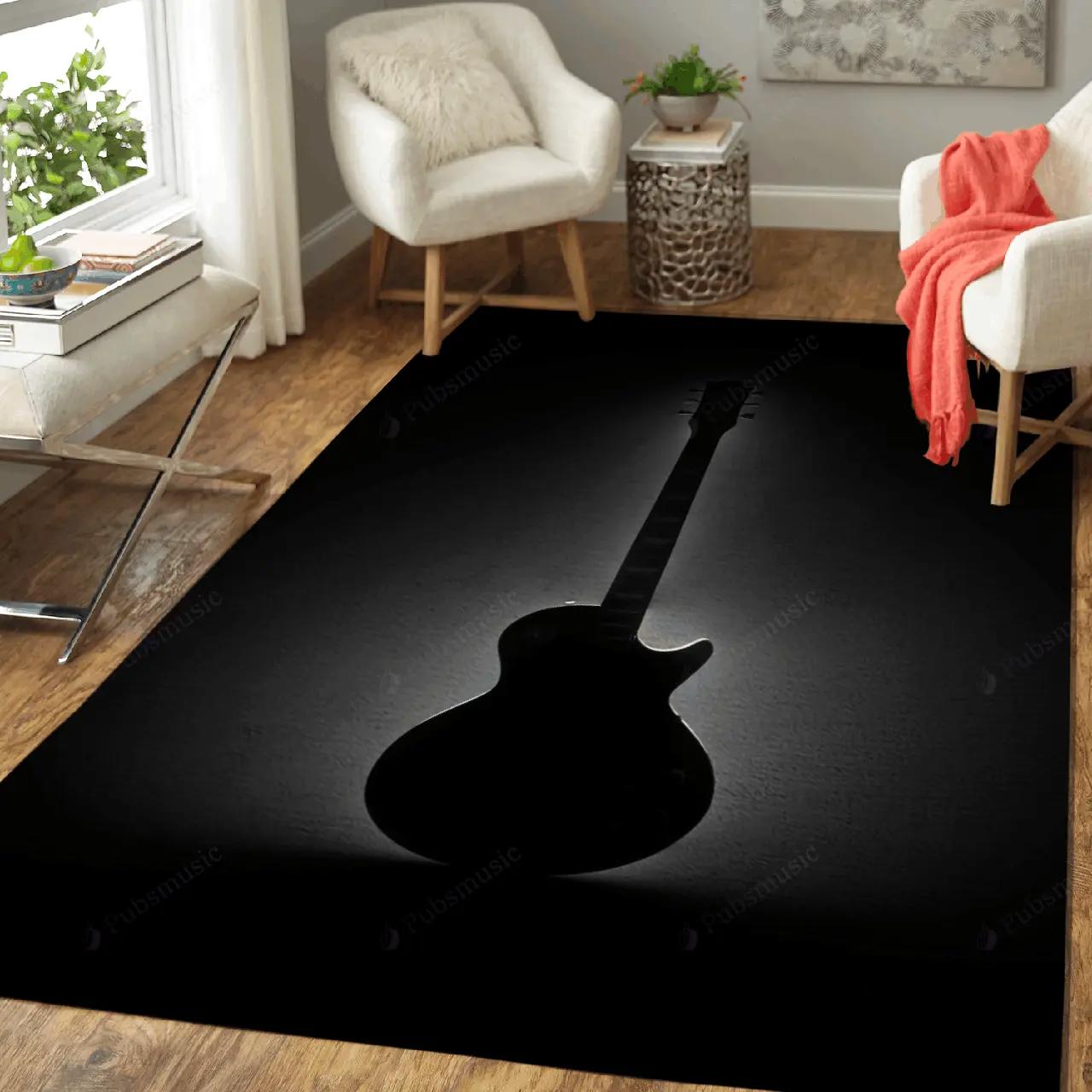Les paul electric guitar music art for fans area rug living room carpet rug regtangle carpet floor decor home decor v11178 Rectangle Rug