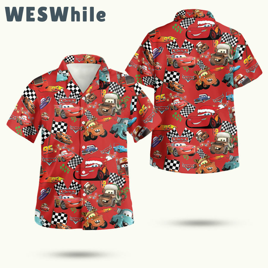 Lightning mcqueen gt hawaiian shirt Hawaii Shirt Shorts & Flip Flops