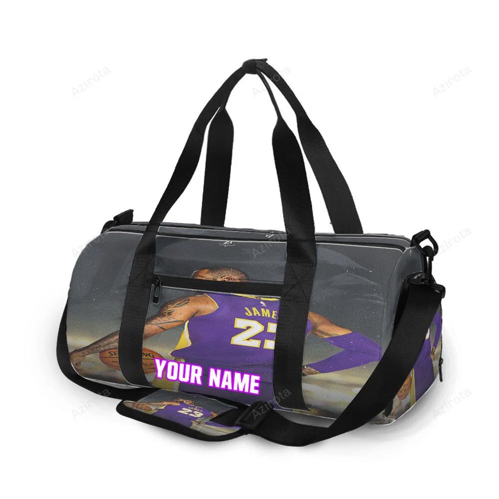 Los angeles lakers 23 lebron james v40 personalized name travel bag gym bag 1805 Travel Bag