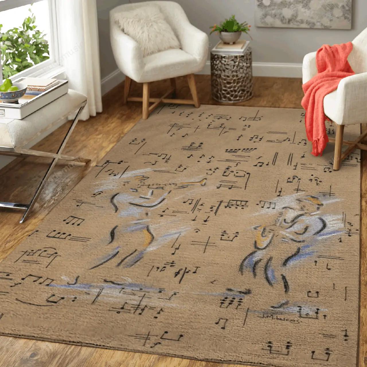 Lost in the music drawings by jane lucas art for fans area rug living room carpet rug regtangle carpet floor decor home decor Rectangle Rug