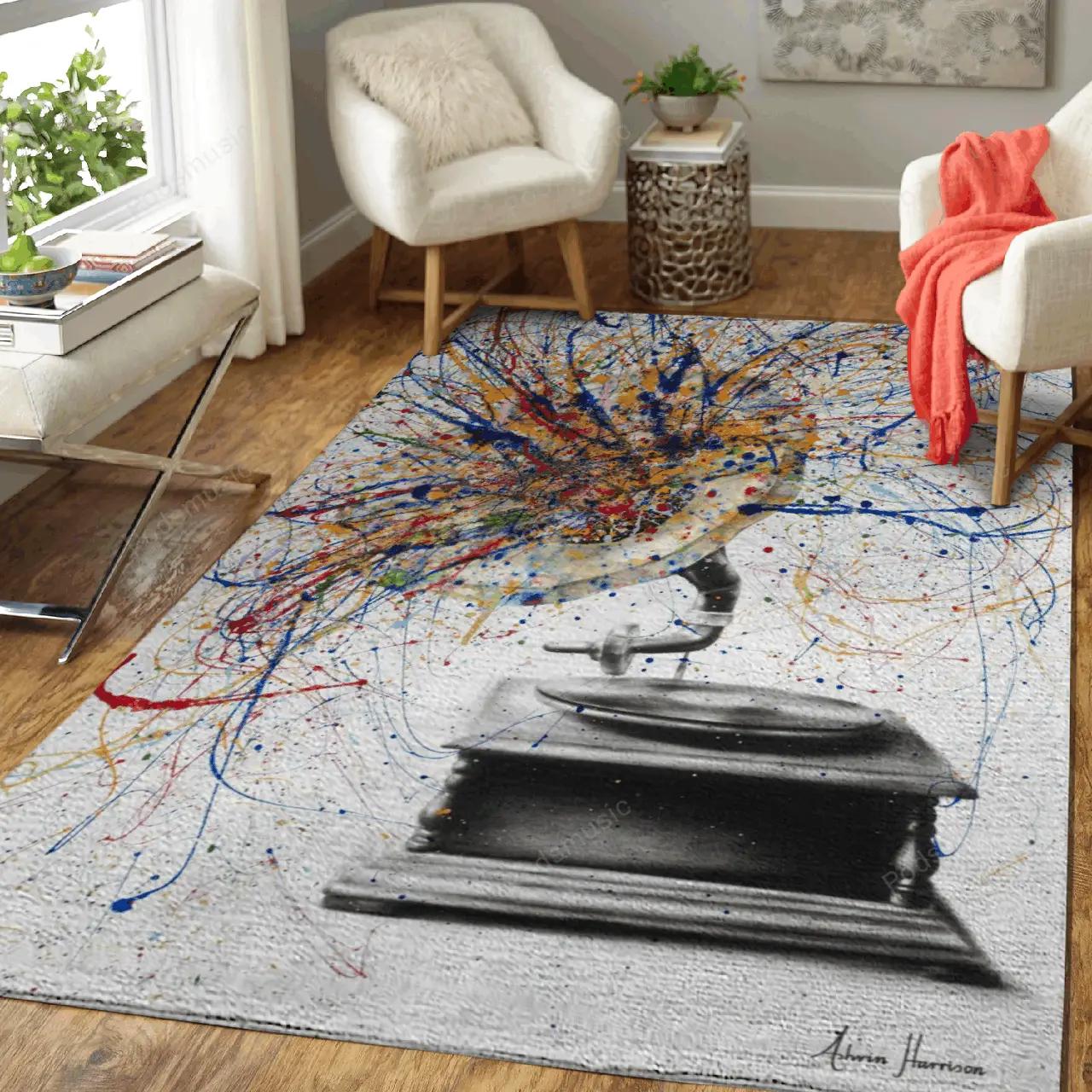 Louder music art for fans area rug living room carpet rug regtangle carpet floor decor home decor Rectangle Rug