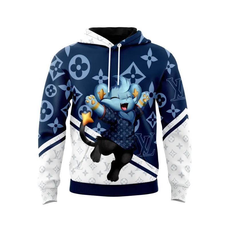 Louis vuitton animal white blue unisex hoodie outfit for men women luxury brand clothing special gift Hoodie 3D