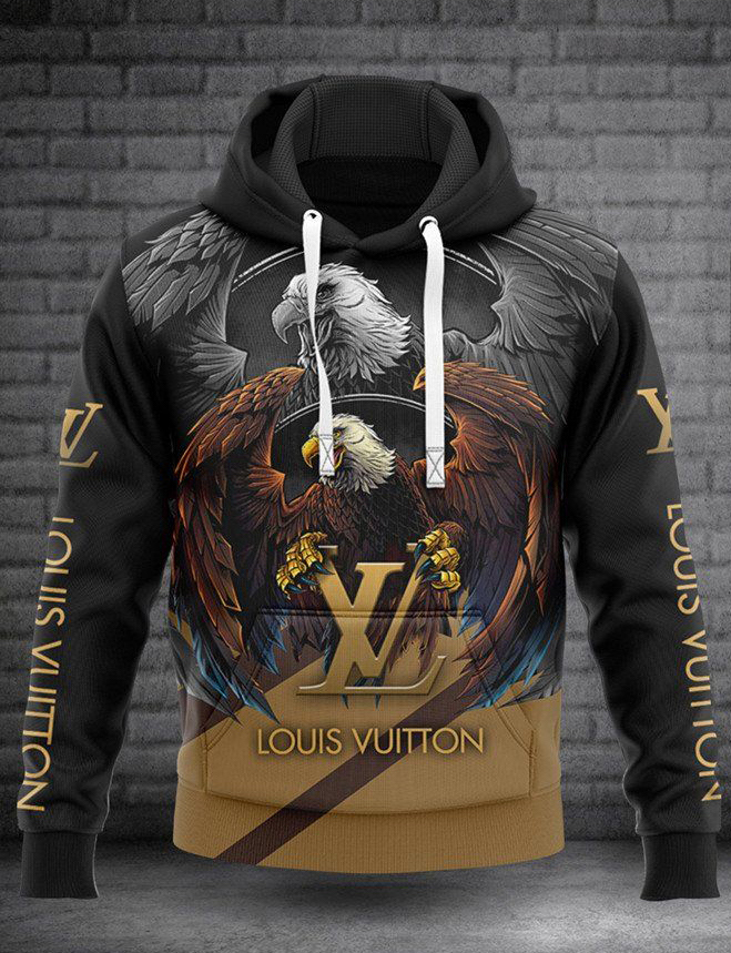 Louis vuitton eagle logo fashion luxury brand hoodie for men women Hoodie 3D
