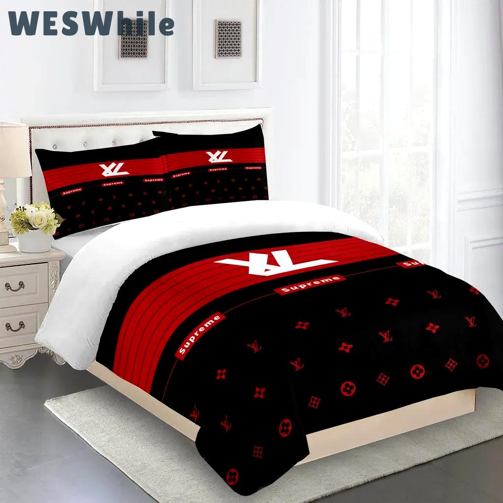 Louis vuitton fashion logo limited luxury brand bedding sets, bedroom decor , thanksgiving decorations for home 07 best luxury bed sets gift thankgivings and christmas Bedding Sets