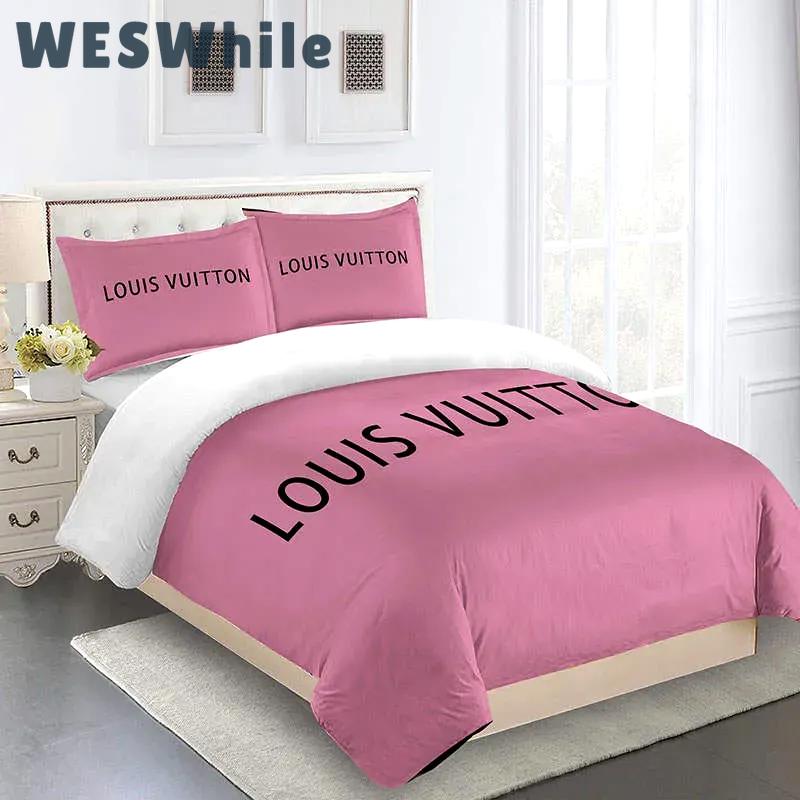 Louis vuitton fashion logo limited luxury brand bedding sets, bedroom decor , thanksgiving decorations for home 33 best luxury bed sets gift thankgivings and christmas Bedding Sets