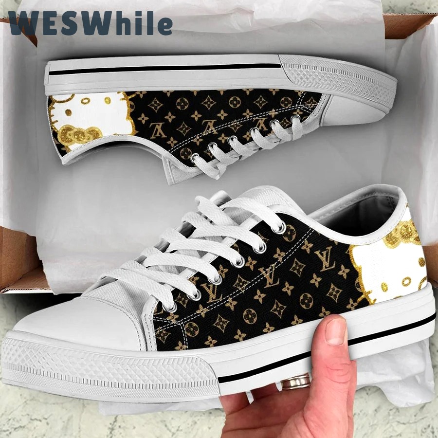 Louis vuitton hello kitty low top canvas shoes sneakers hot best lv for men women 63 lwcs Low Top Canvas Shoes