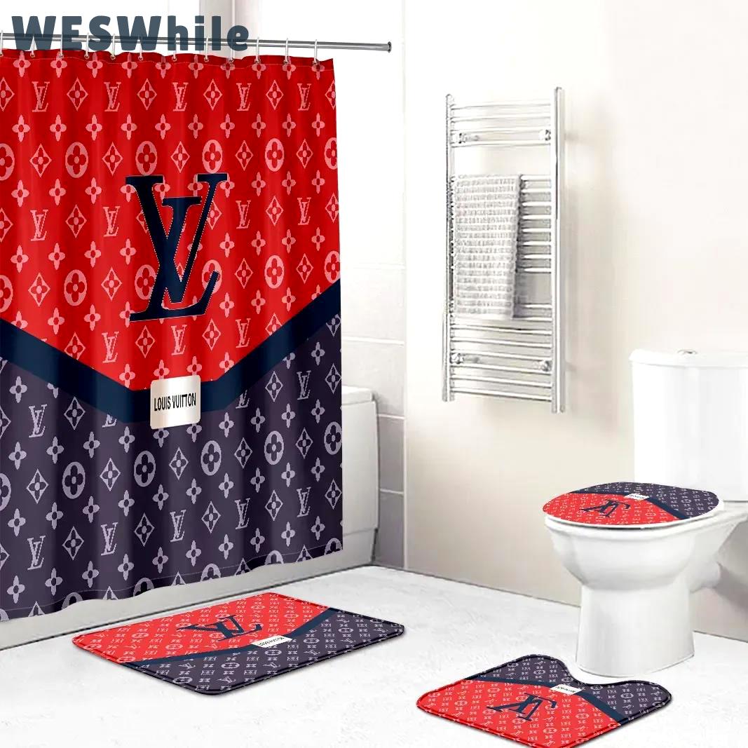 Louis vuitton hypebeast bath mat bathroom sets luxury fashion brand home decor Bathroom Set
