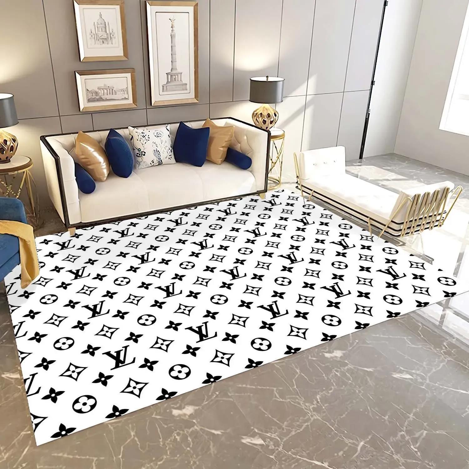 Louis vuitton limited logo type 1127. Upgrade Your Living Room with Luxury Home Decor: Area Carpets, Floor Decor, Door Mats, and Hot Gift Items with style a High-End Fashion Brand Rectangle Rug