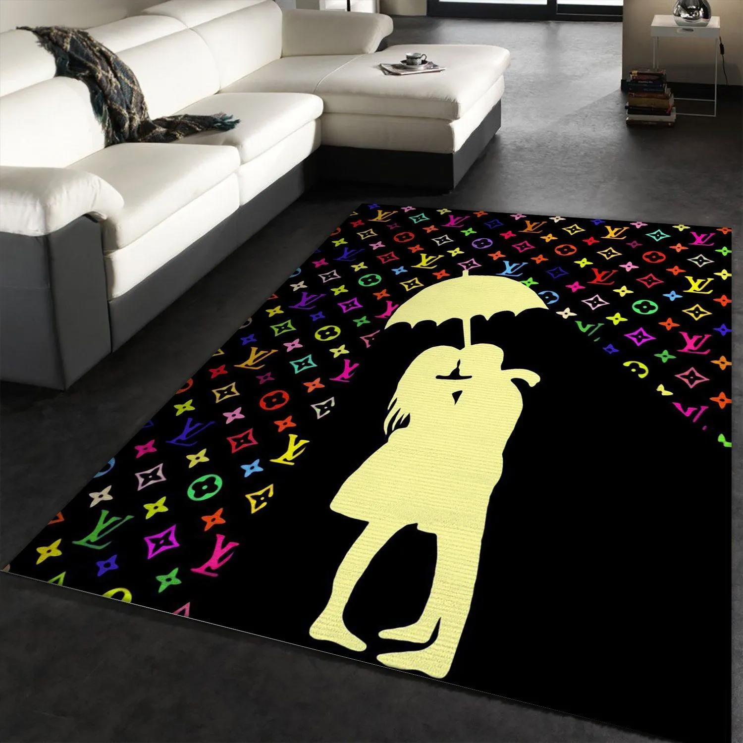 Louis vuitton logo type 771. Upgrade Your Living Room with Luxury Home Decor: Area Carpets, Floor Decor, Door Mats, and Hot Gift Items with style a High-End Fashion Brand Rectangle Rug