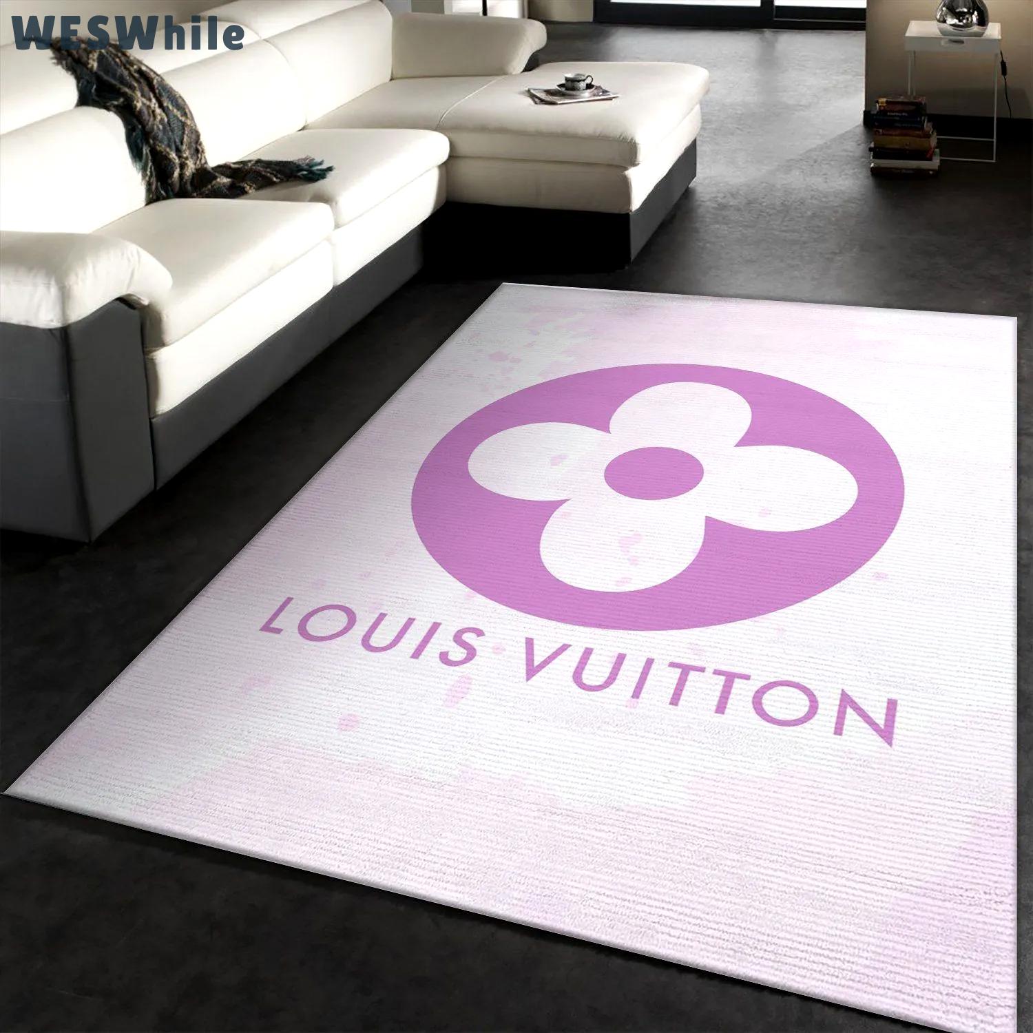 Louis vuitton logo type 779. Upgrade Your Living Room with Luxury Home Decor: Area Carpets, Floor Decor, Door Mats, and Hot Gift Items with style a High-End Fashion Brand Rectangle Rug