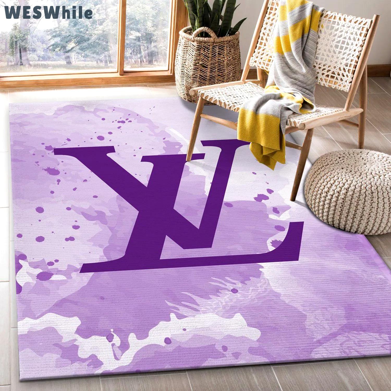 Louis vuitton logo type 780. Upgrade Your Living Room with Luxury Home Decor: Area Carpets, Floor Decor, Door Mats, and Hot Gift Items with style a High-End Fashion Brand Rectangle Rug