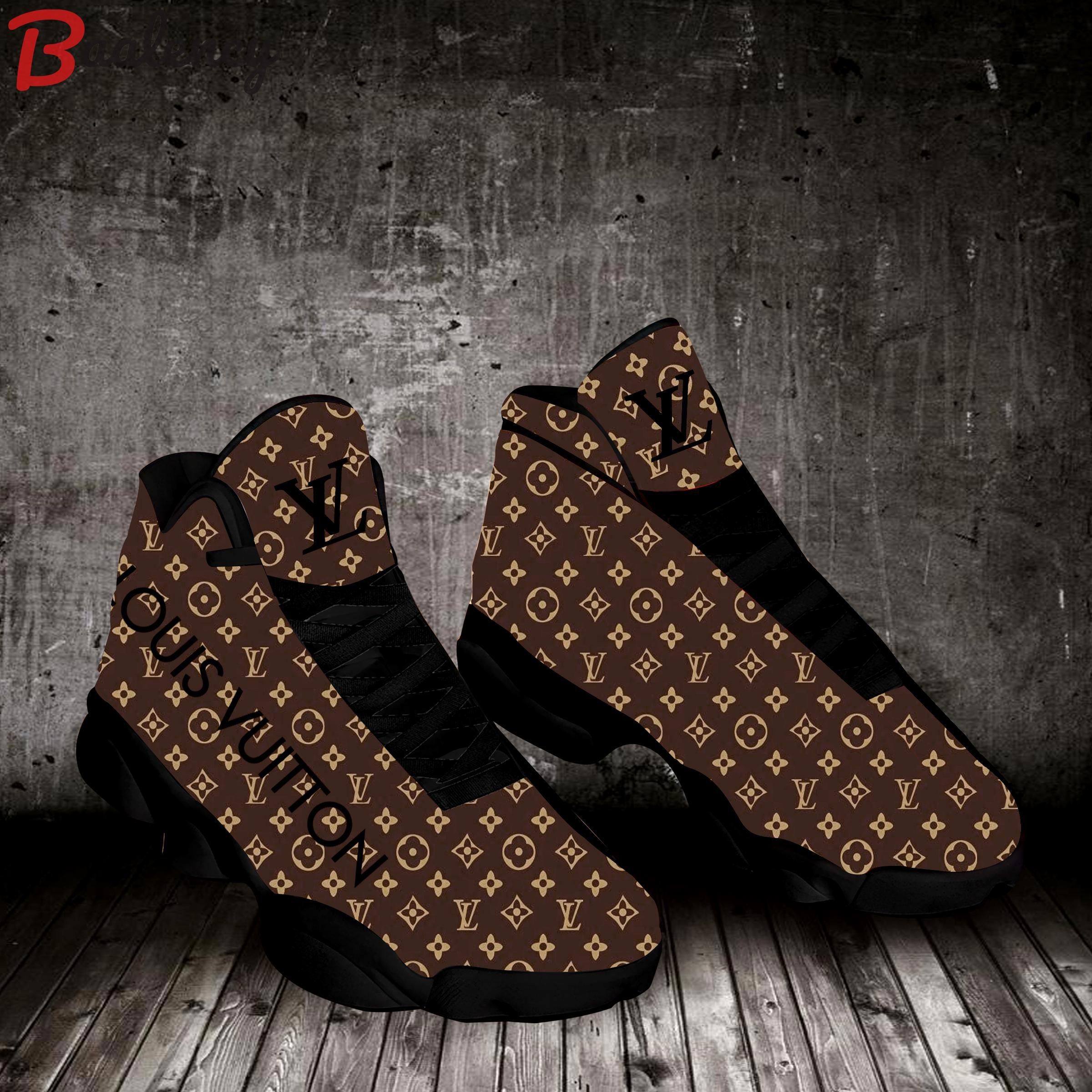 Louis vuitton lv brown air jordan 13 sneakers shoes gifts for men women ht Air Jordan 13