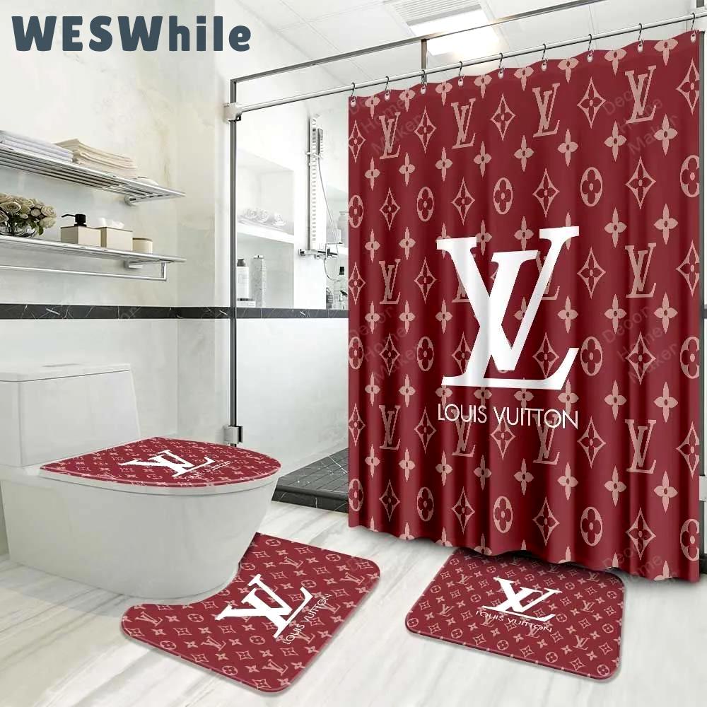 Louis vuitton lv louis vuitton bath mat luxury fashion brand bathroom sets hypebeast home decor Bathroom Set