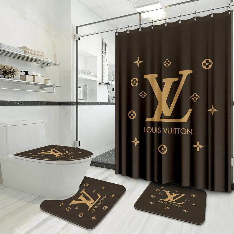 Louis vuitton lv louis vuitton home decor bathroom sets luxury fashion brand hypebeast bath mat Bathroom Set