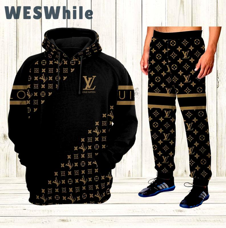 Louis vuitton lv unisex sweatpant trouser with pocket sports clothing  hot 2023 8 Hoodie Long Pants 3D Set