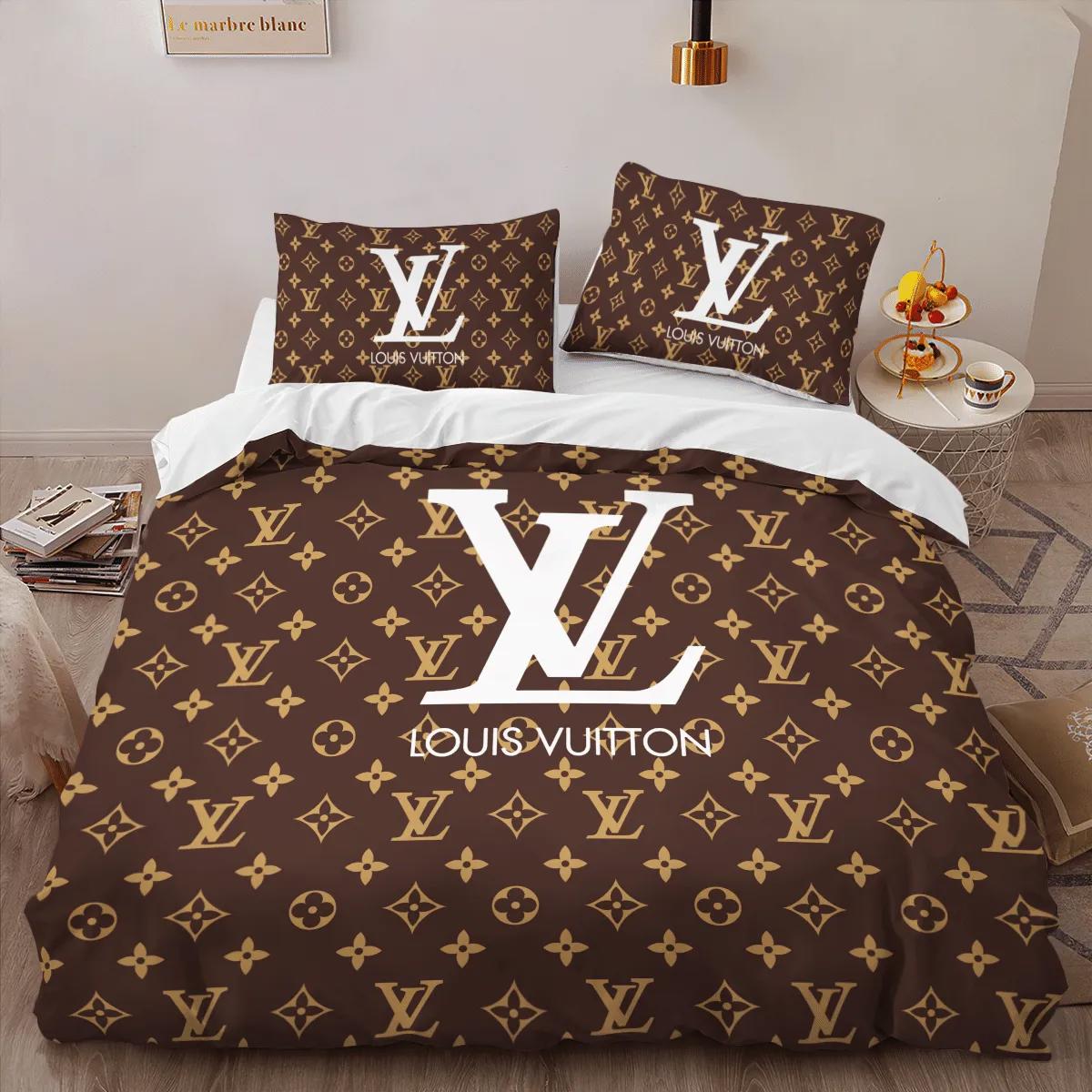 Louis vuitton monogram louis vuitton lv logo type 679 Bedding Sets sheets bedspread bed linen duvet hyperbeast Bedroom home decor blankets luxury ideas premium fashion brand bedclothes covers