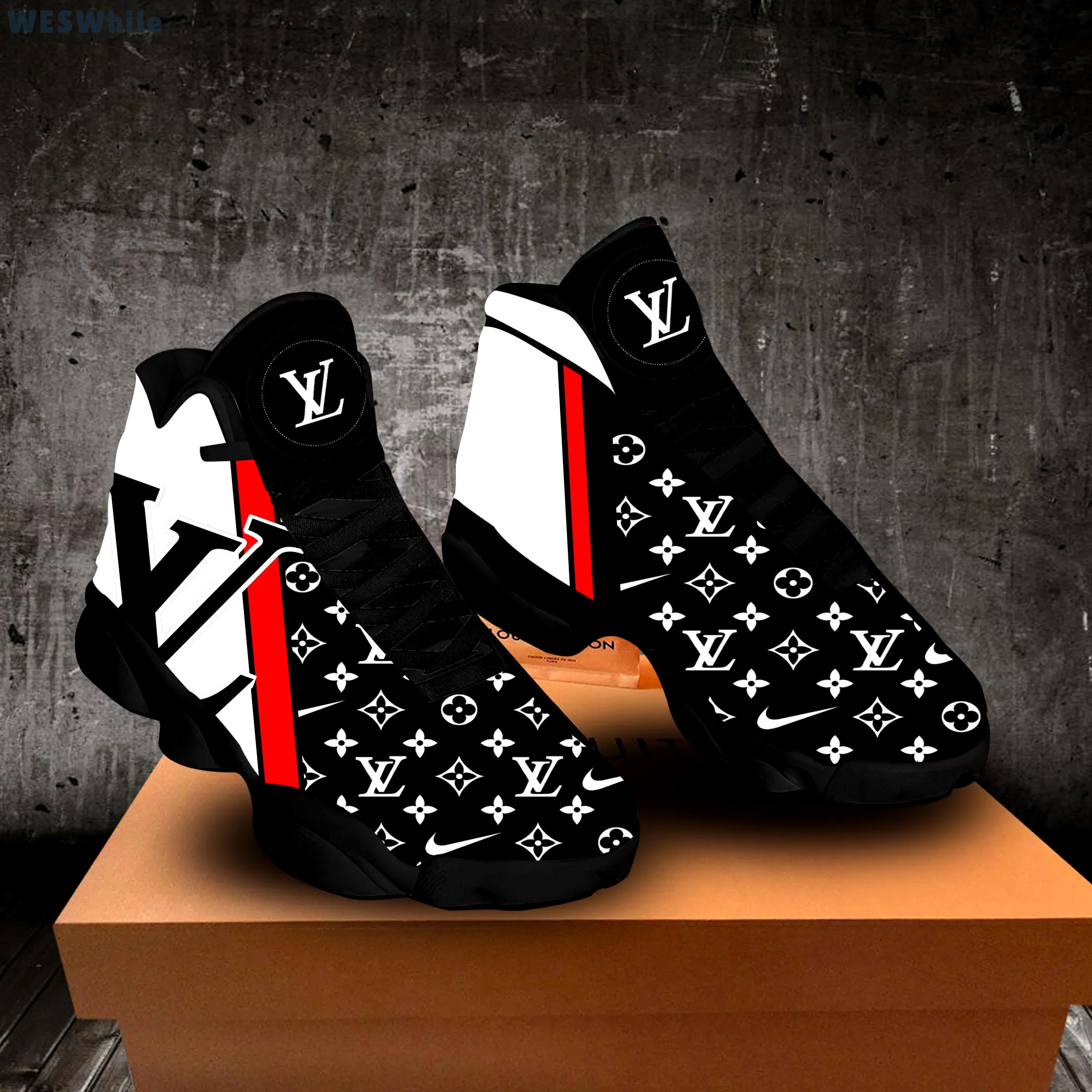 Louis vuitton nike blacks lv ht Air Jordan 13 For Fans Gifts For Men Women Sneakers Shoes Full Size