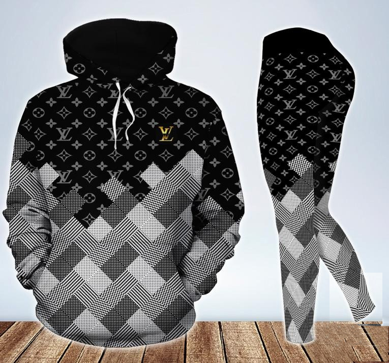 Louis vuitton seamless pattern 3d hoodie leggings set lv gift 172 hcst 30 Hoodie Leggings Set