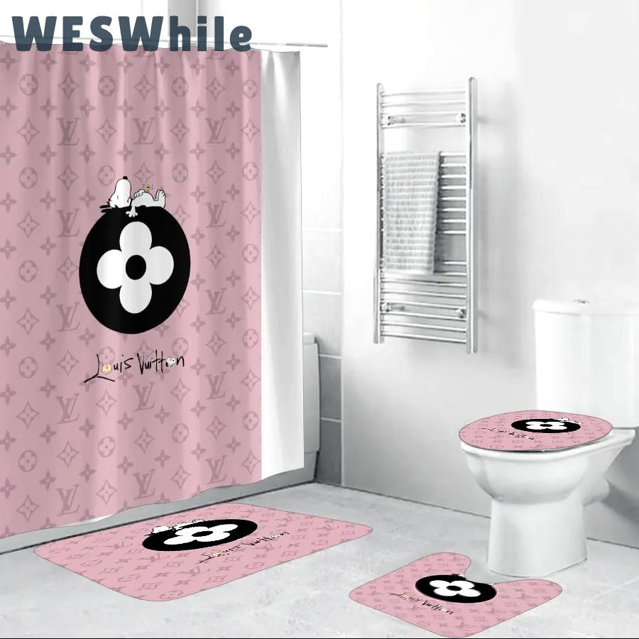 Louis vuitton snoopy pinky home decor bath mat luxury fashion brand hypebeast bathroom sets Bathroom Set