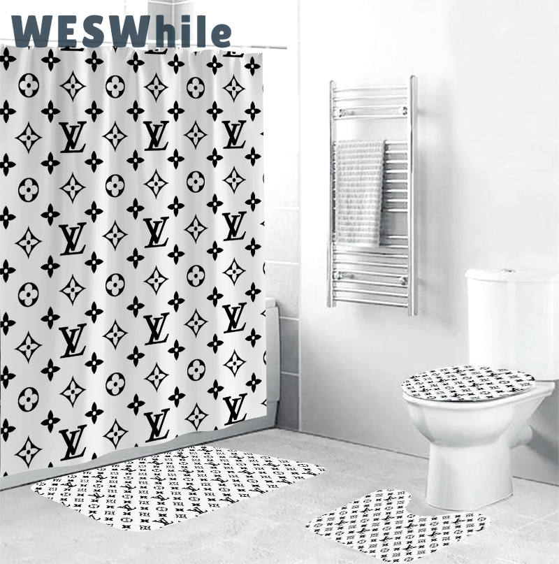 Louis vuitton white fashion luxury brand bathroom set home decor Bathroom Set
