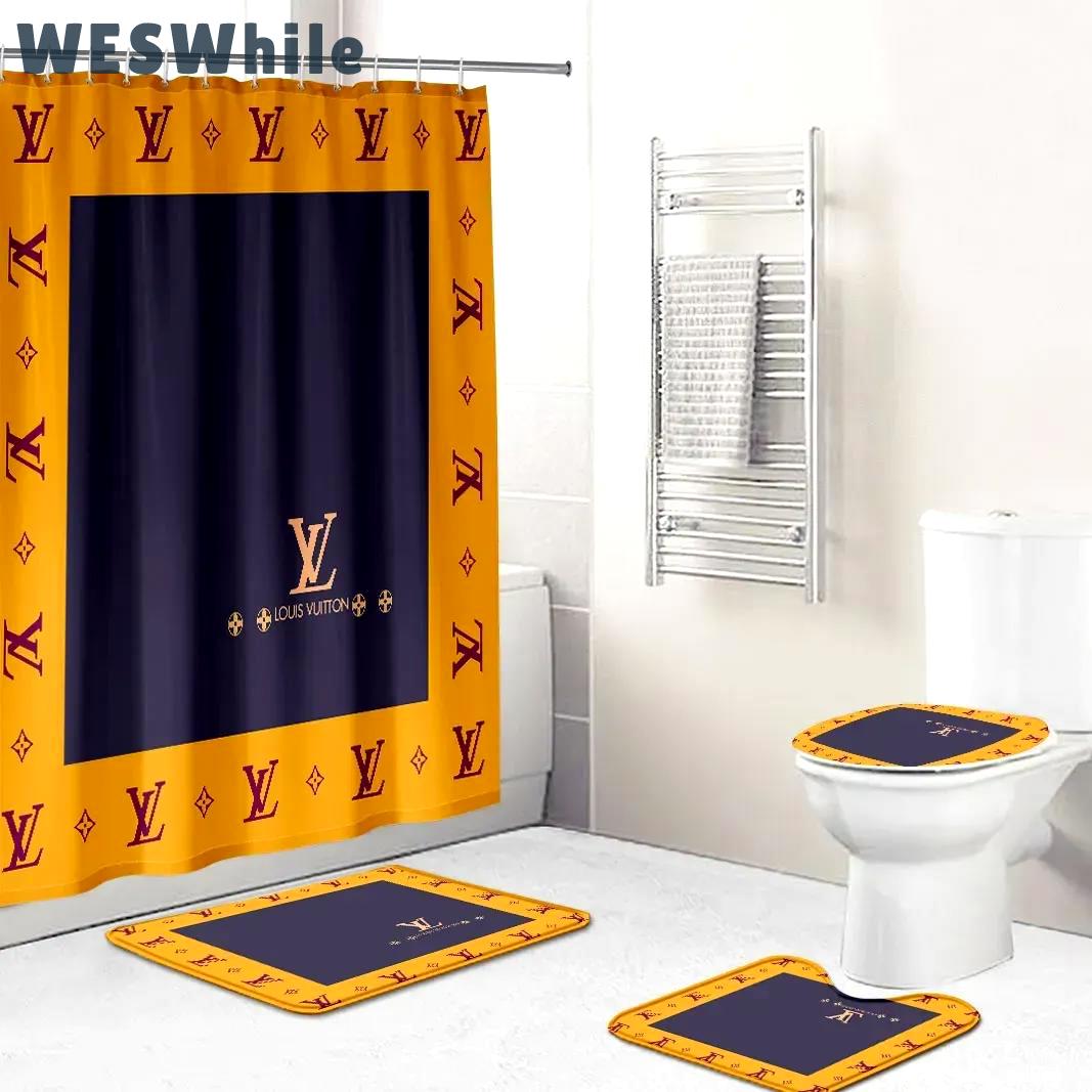 Louis vuitton yellow purple fashion limited luxury brand bathroom set home decor Bathroom Set