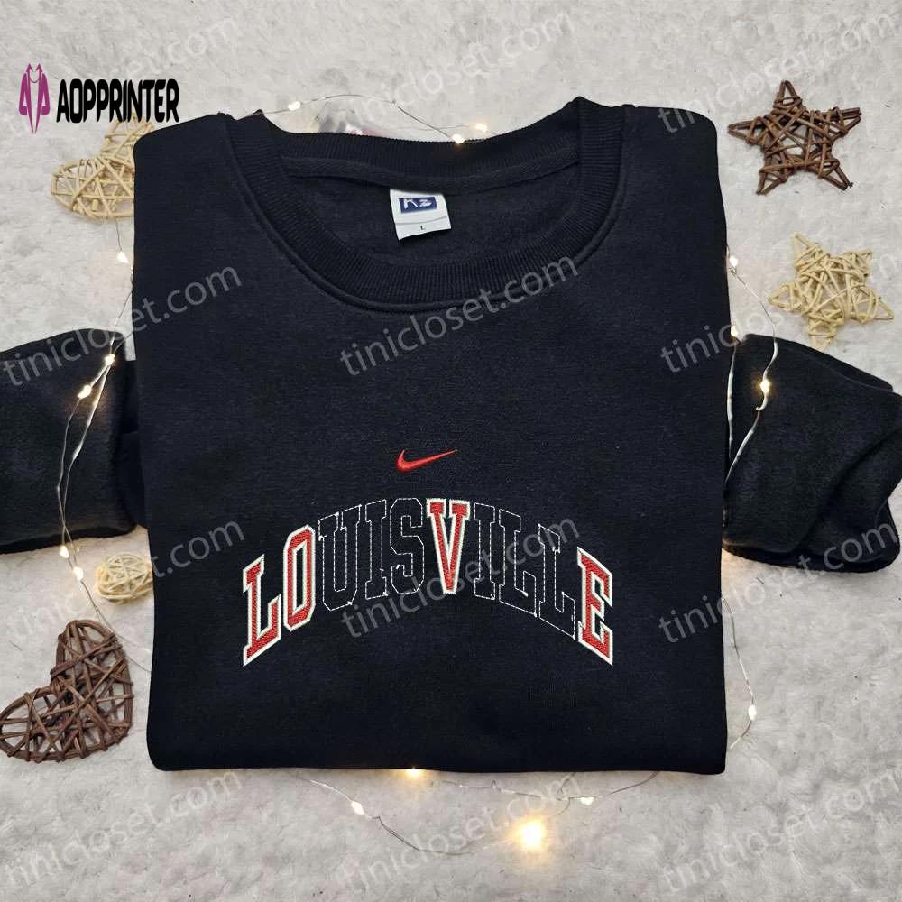 Louisville x nike swoosh embroidered hoodie & shirt: best gift ideas for nike-inspired fashion Embroidered Shirt