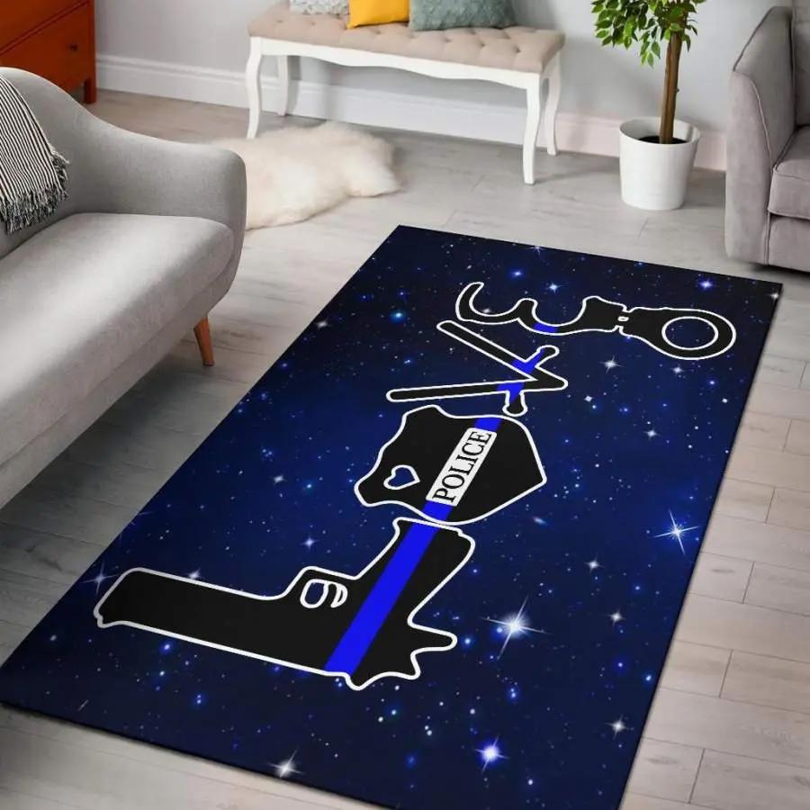 Love thin blue line area rug living room rug home decor carpet ktsr Rectangle Rug