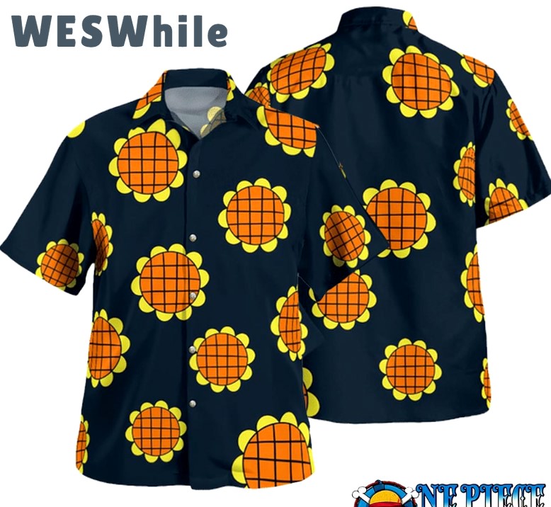 Luffy dressrosa lucy sunflower hawaiian shirt Hawaii Shirt Shorts & Flip Flops