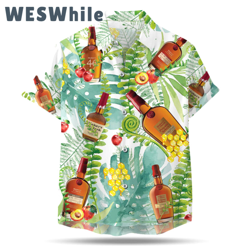 Makers mark bourbon aop hawaiian shirt h91118 Hawaii Shirt Shorts & Flip Flops