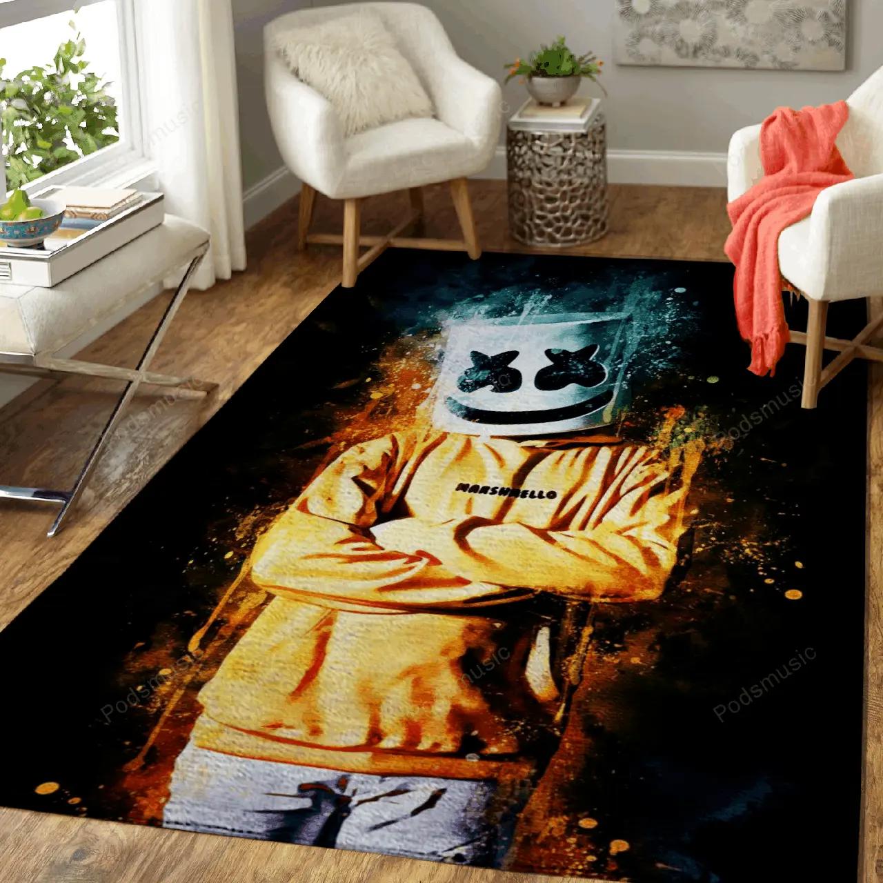 Marshmellow music world art for fans area rug living room carpet rug regtangle carpet floor decor home decor Rectangle Rug