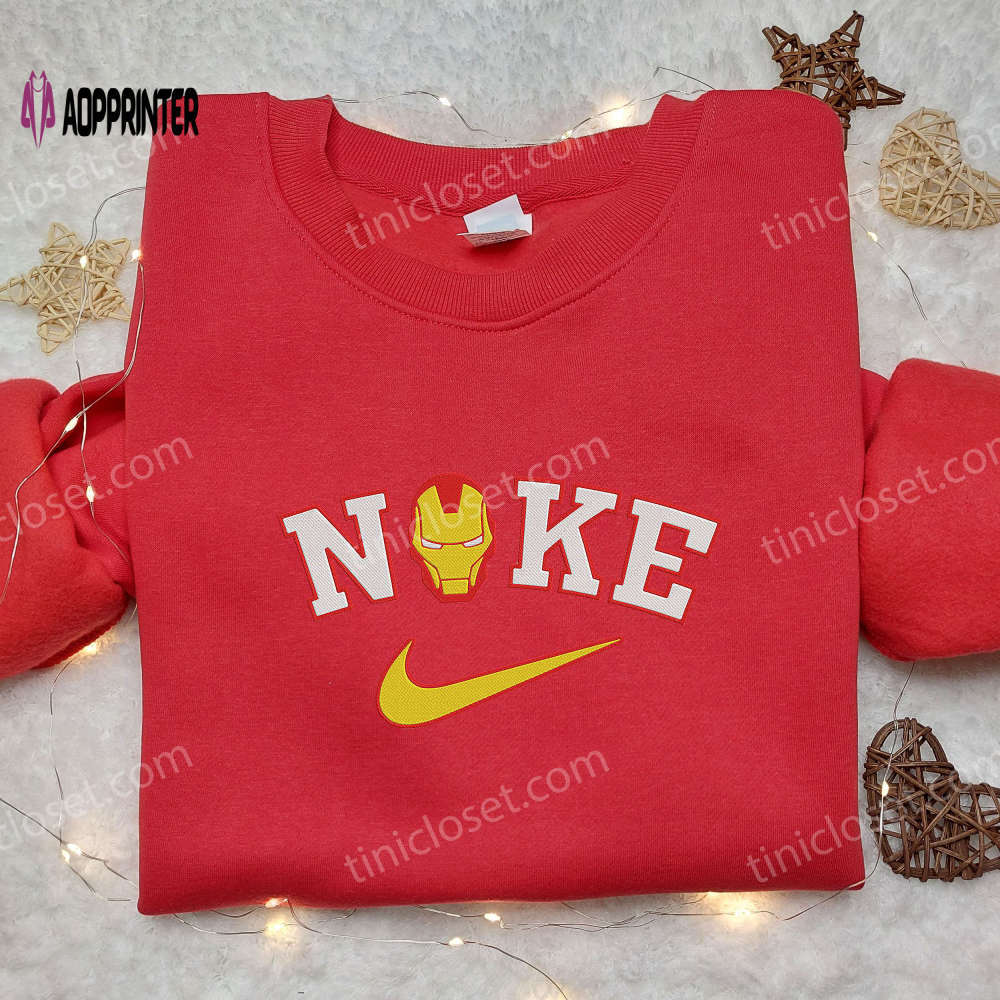 Marvel iron man nike embroidered shirt hoodie & sweatshirt: nike inspired collection Embroidered Shirt
