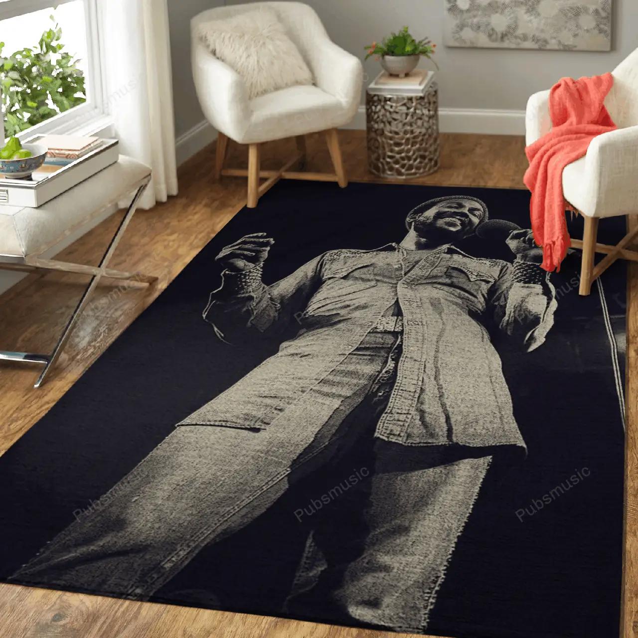 Marvin gaye a dance music artist art for fans area rug living room carpet rug regtangle carpet floor decor home decor Rectangle Rug
