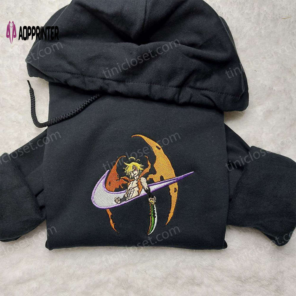 Meliodas nike embroidered shirt: the seven deadly sins anime tee – cool & unique! Embroidered Shirt