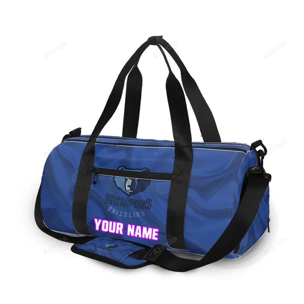 Memphis grizzlies emblem texture silk v2 personalized name travel bag gym bag 372 Travel Bag