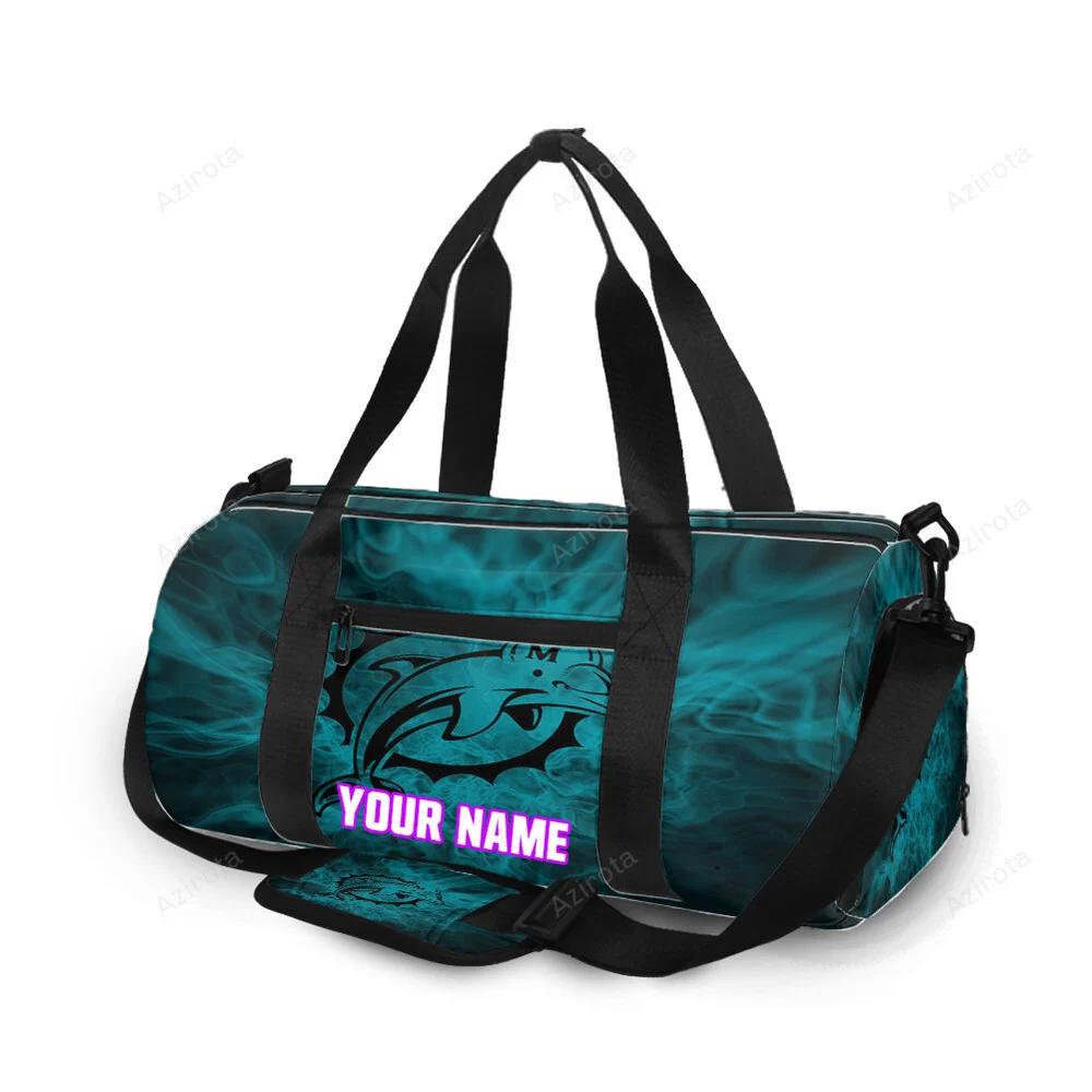 Miami dolphins logo 4 personalized name travel bag gym bag 1942 Travel Bag