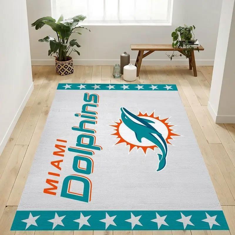 Miami dolphins nfl 1 area rug living room and bed room rug rug regtangle carpet Rectangle Rug